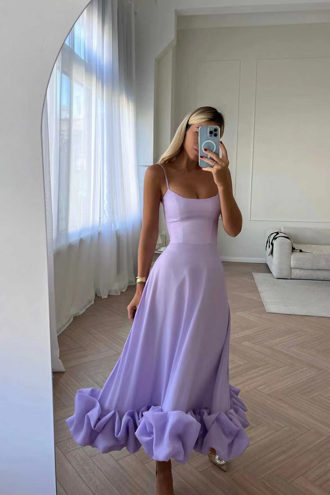 Levoire | Robe Maxi Fluide Élegante Lilas