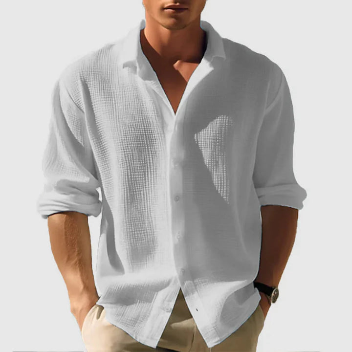Levoire | Chemise à manches longues avec boutons décontractée Gris