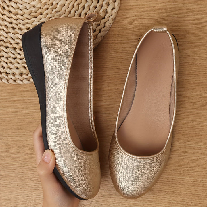 Levoire | Classiques Ballerines Blanches Avec Motif Croisé Doré doré