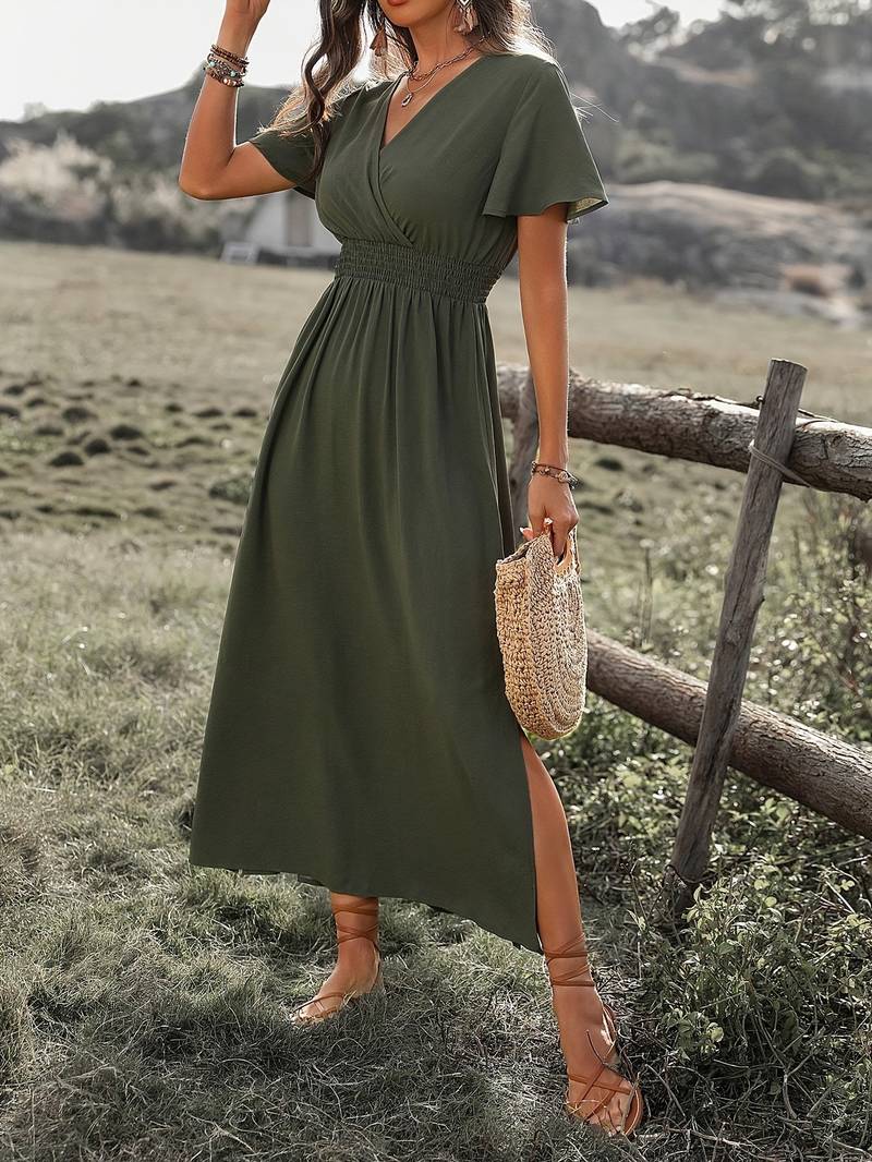 Levoire | Robe Boho Longue À Encolure En V Élégante