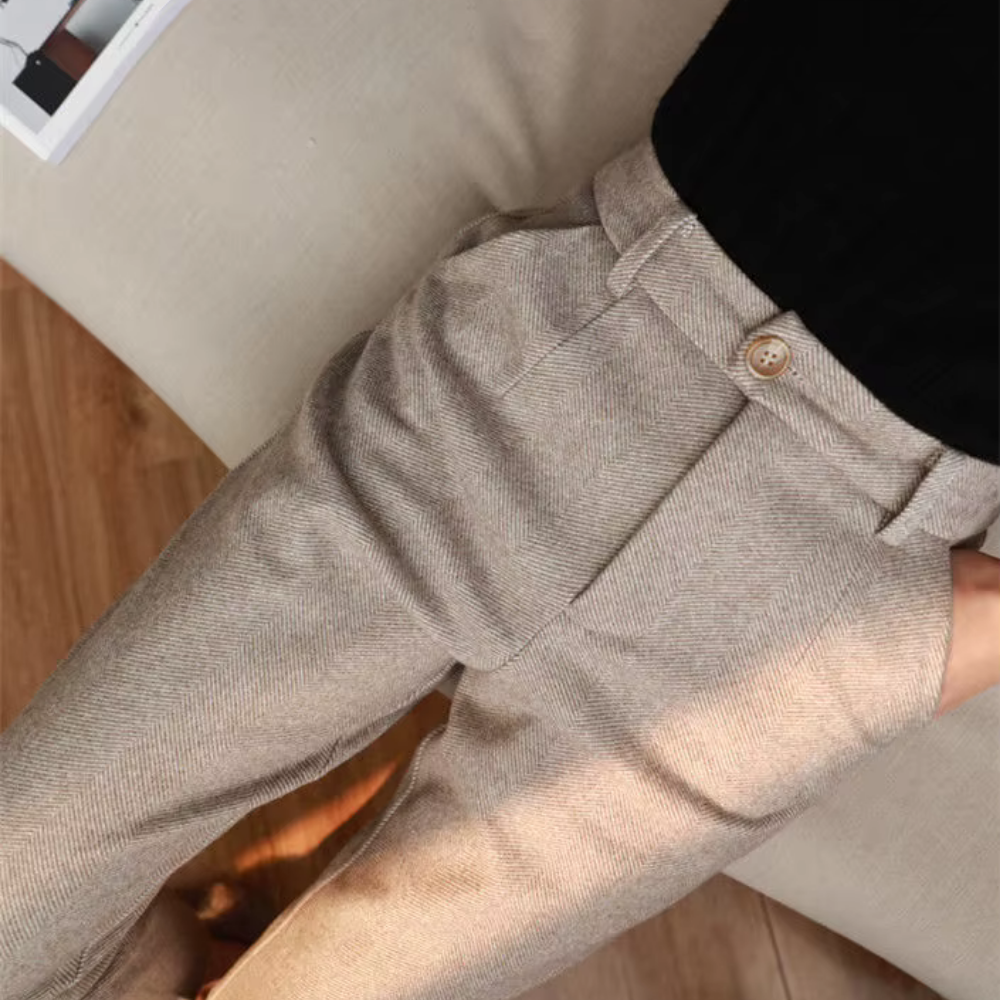 Levoire | Pantalon En Tissu De Haute Qualité Avec Motif En Chevrons