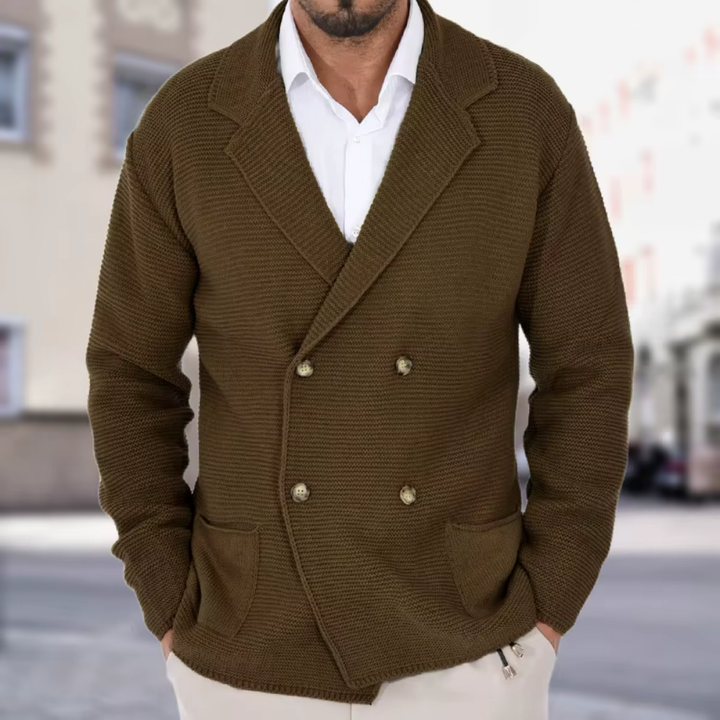 Levoire | Blazer En Tricot Pour Hommes À Double Couche Pour Une Élégance Intemporelle Braun