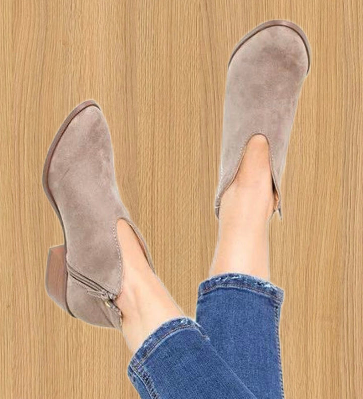 Levoire | Bottines Sexy À Décolleté En V Pour Femmes Gris