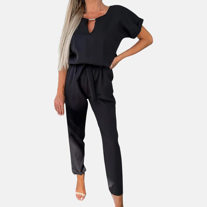 Levoire | Combinaison Élégante Et Festive Pour Femme À Manches Courtes Pour L'Été Noir