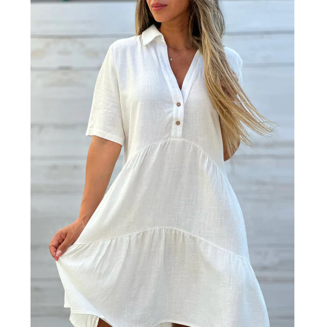 Levoire | Robe Mini Avec Smocks Pour Femmes Blanc