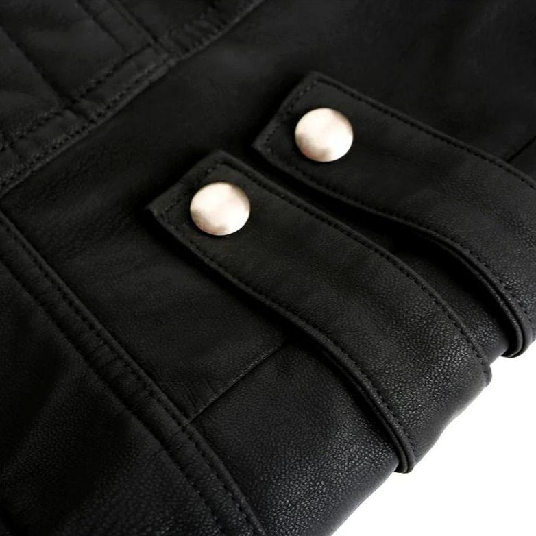 Levoire | Veste En Cuir Simple Pour Le Quotidien