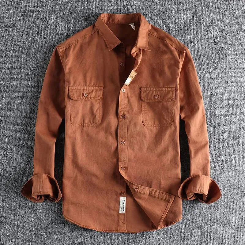 Levoire | Chemise à manches longues pour hommes multicolore Orange