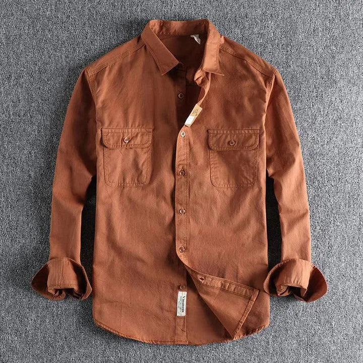 Levoire | Chemise à manches longues pour hommes multicolore Orange