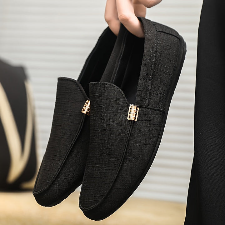 Levoire | Mélange Sans Cuir Chaussures Loafers En Tissu Respirant Noir
