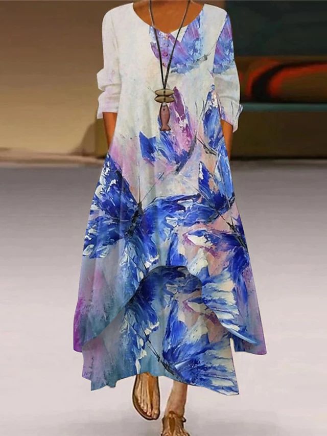 Levoire | Robe d'été imprimée pour femmes Bleu