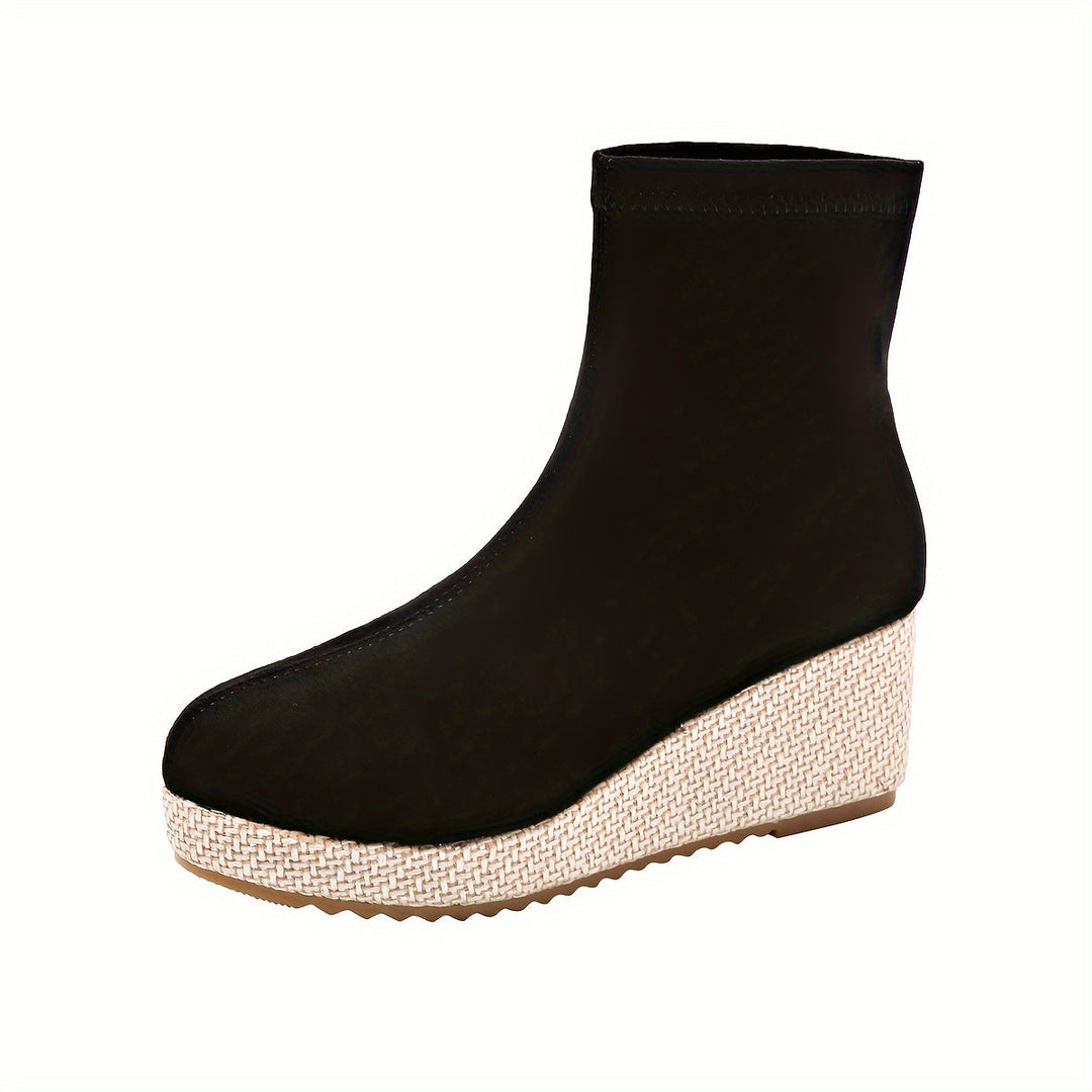 Levoire | Bottines À Talons Wedge Confortables Pour Femmes À Bout Rond