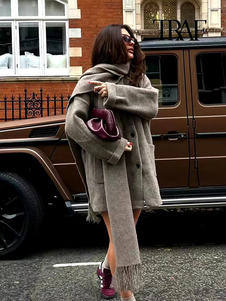 Levoire | Manteau Grande Taille Élégant Avec Écharpe