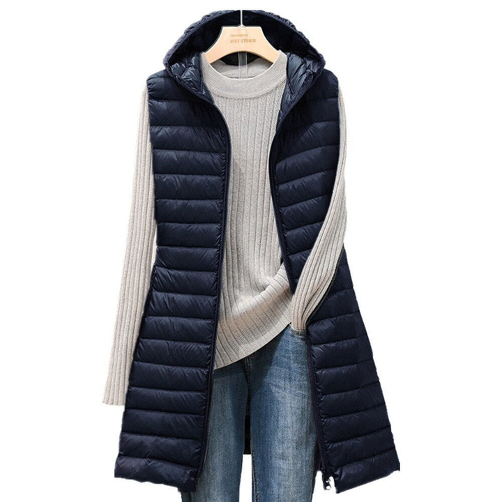 Levoire | Gilet Matelassé Léger Avec Capuche Bleu marine