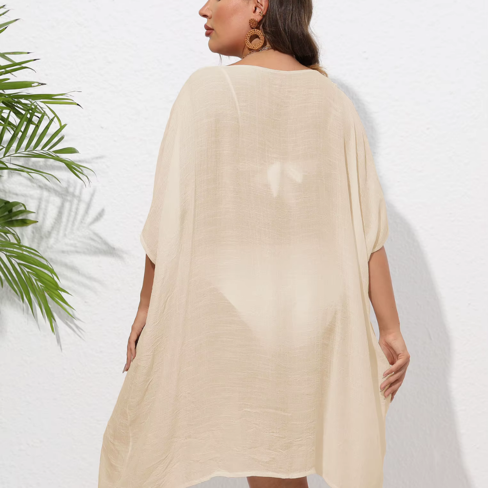 Levoire | Kaftan De Plage Aéré Avec Détails En Crochet Élégants
