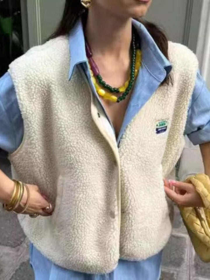 Levoire | Haut De Vêtement Décontracté Sans Manches Pour Femmes Confort Et Chaleur Pour L'Automne Et Beige