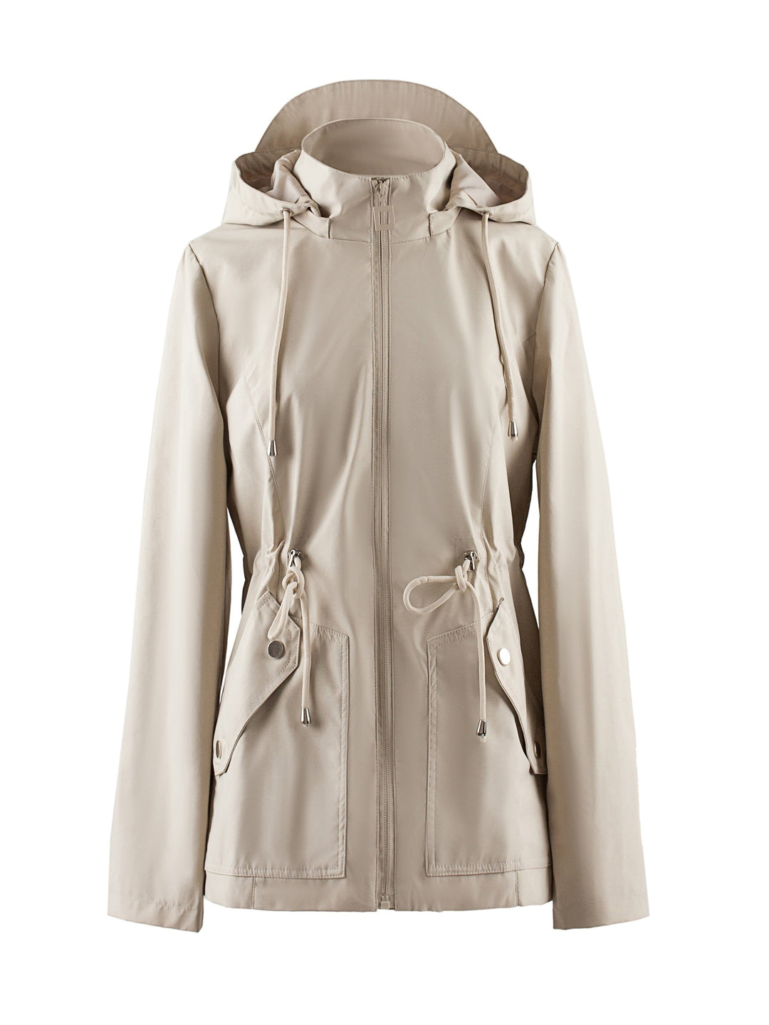 Levoire | Veste À Capuche Imperméable À Manches Longues Avec Fermeture Éclair Abricot