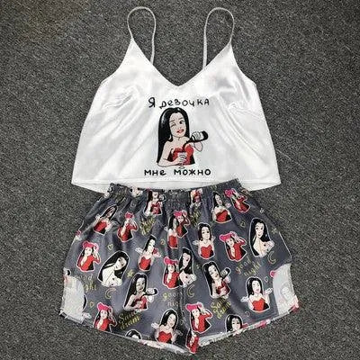 Levoire | Nouvelle sexy pyjama en soie pour femmes à motifs animaliers F