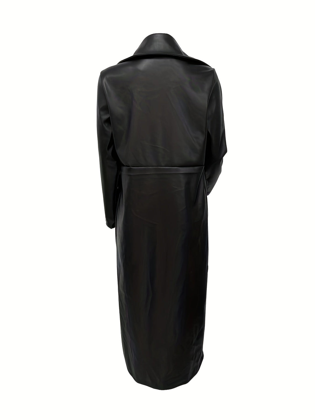 Levoire | Manteau Long Élégant En Look Cuir