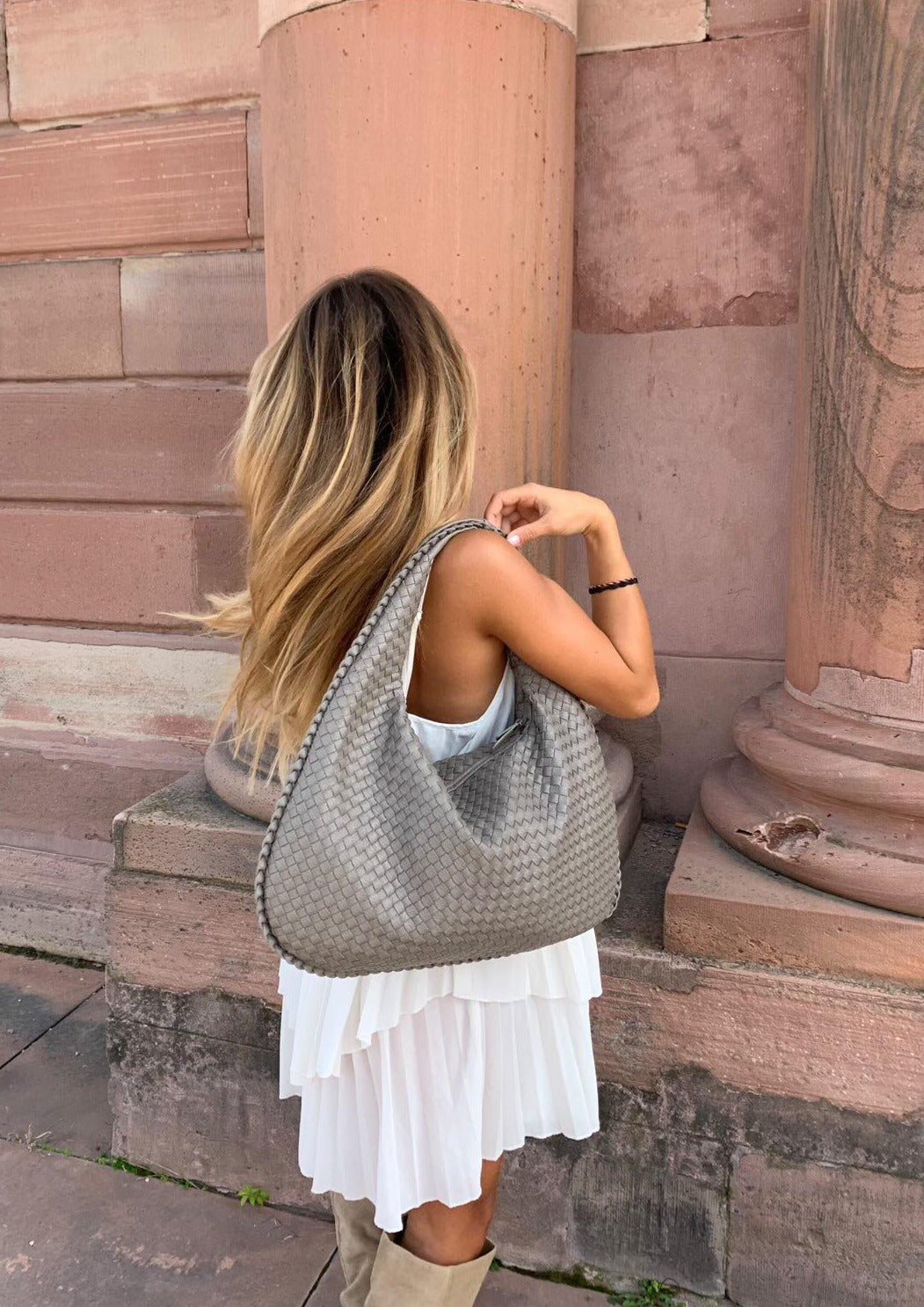 Levoire | Sac À Main Tressé Chic Gris clair