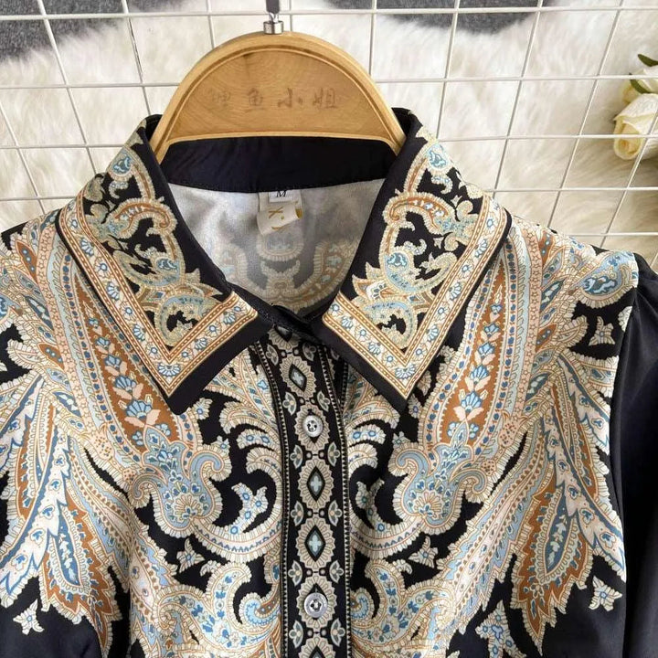 Levoire | Polo-t-shirt robe avec imprimé vintage et tempérament