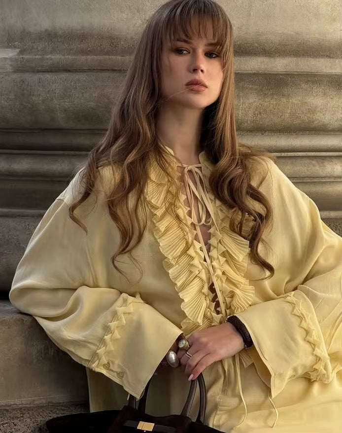 Levoire | Chemise Romantique À Volants Détail Plissé