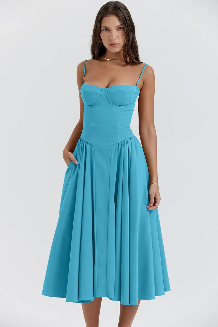 Levoire | Robe midi sans manches Bleu