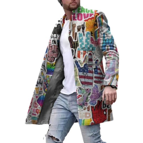 Levoire | Manteau Long À Motifs Pour Homme