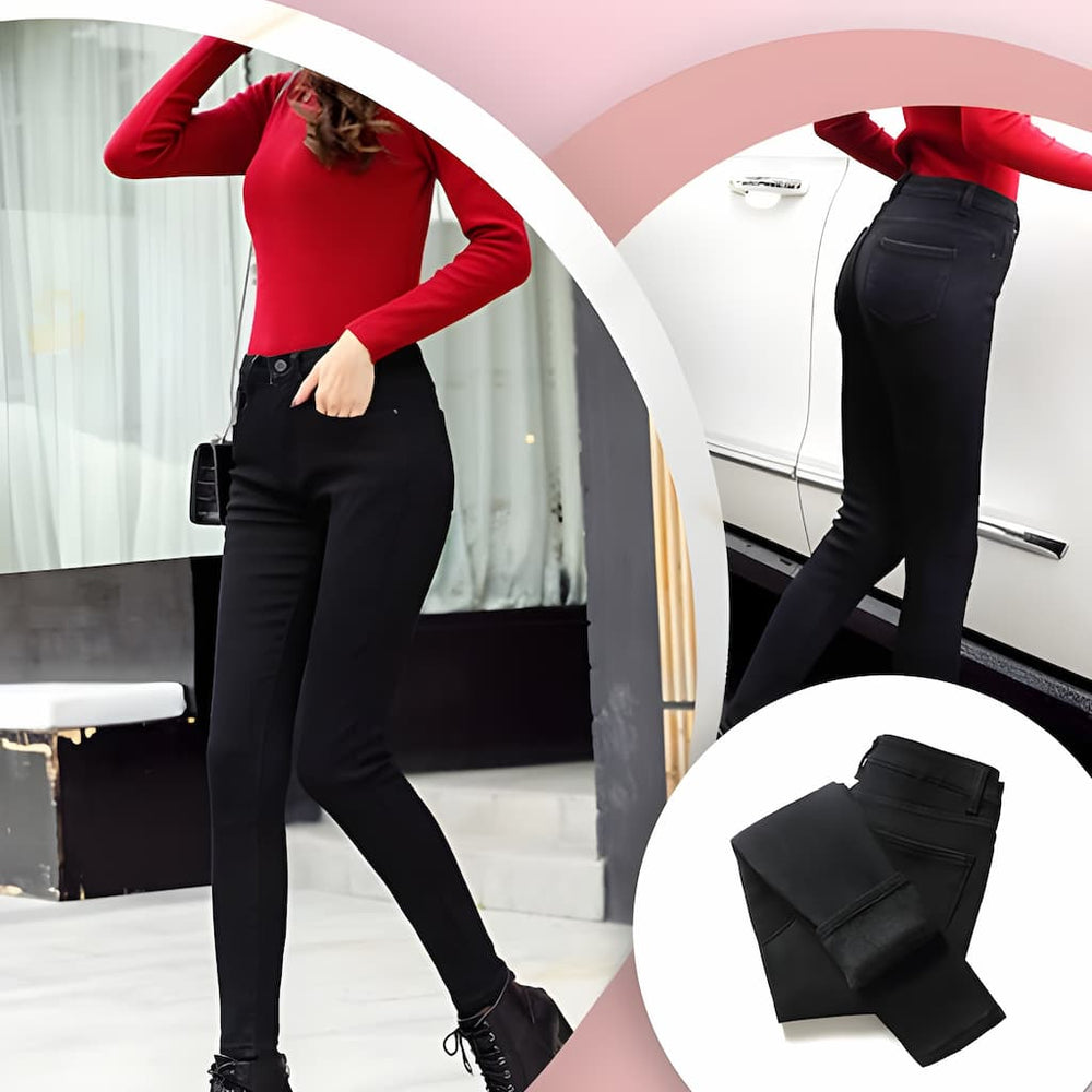 Levoire | Doublure En Polaire Myk Jeans Taille Haute Noir