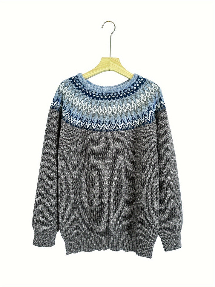 Levoire | Pull Avec Motif Géométrique Et Col Rond