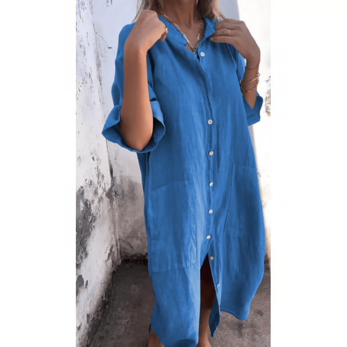 Levoire | Robe Florale Vintage Élégante Bleu