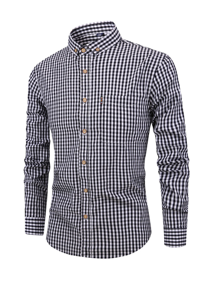 Levoire | Chemise À Carreaux Élégante Pour Hommes Kanavalla Carrés noirs