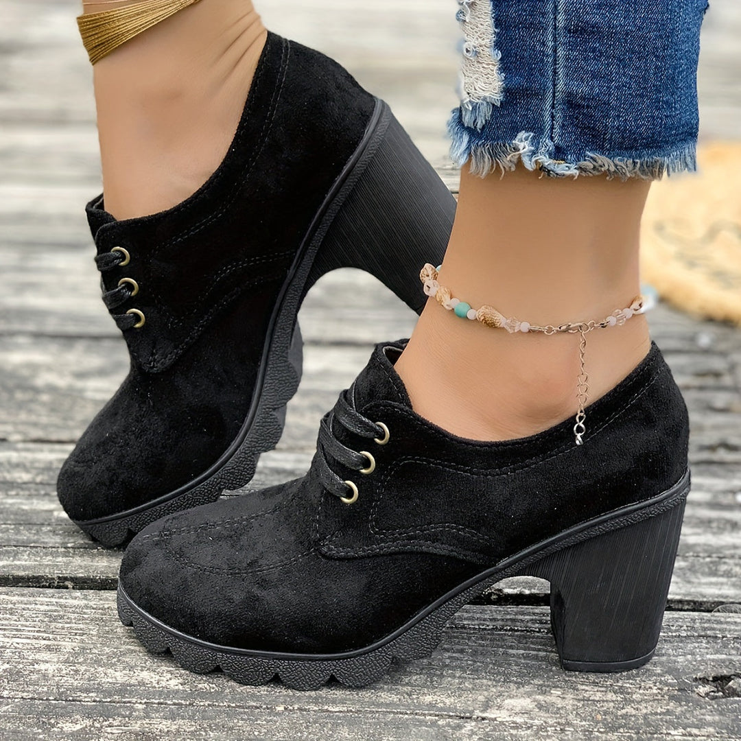 Levoire | Bottes Rétro Confortables À Talon Bloc Noir