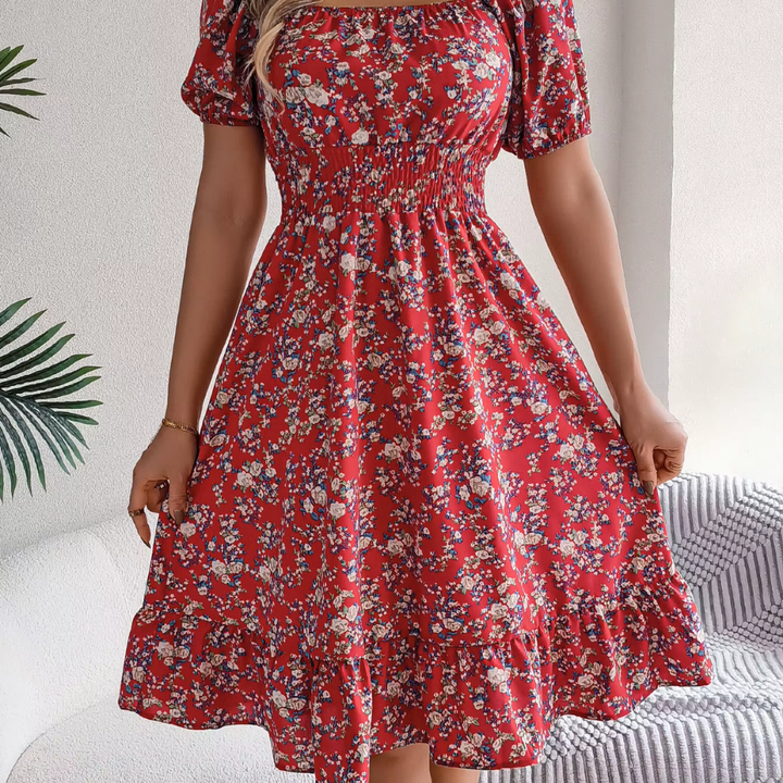 Levoire | Robe Florale Romantique Pour Le Printemps Et L'Été Rot