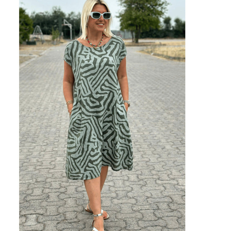 Levoire | Robe Fleurie Léopard Bohème Vert