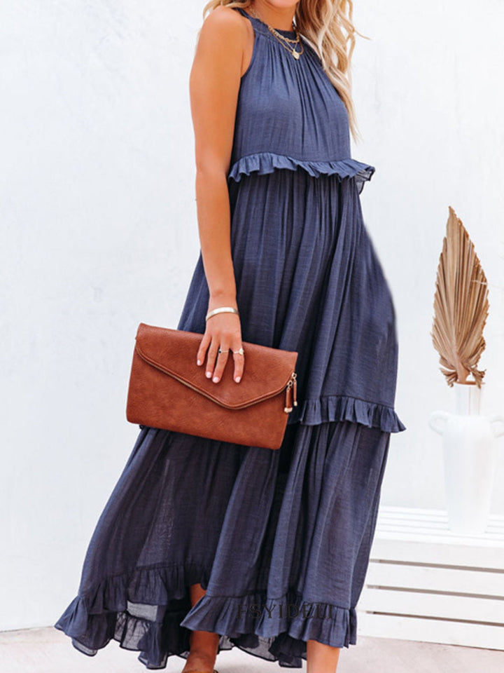 Levoire | Robe maxi sans bretelles avec volants