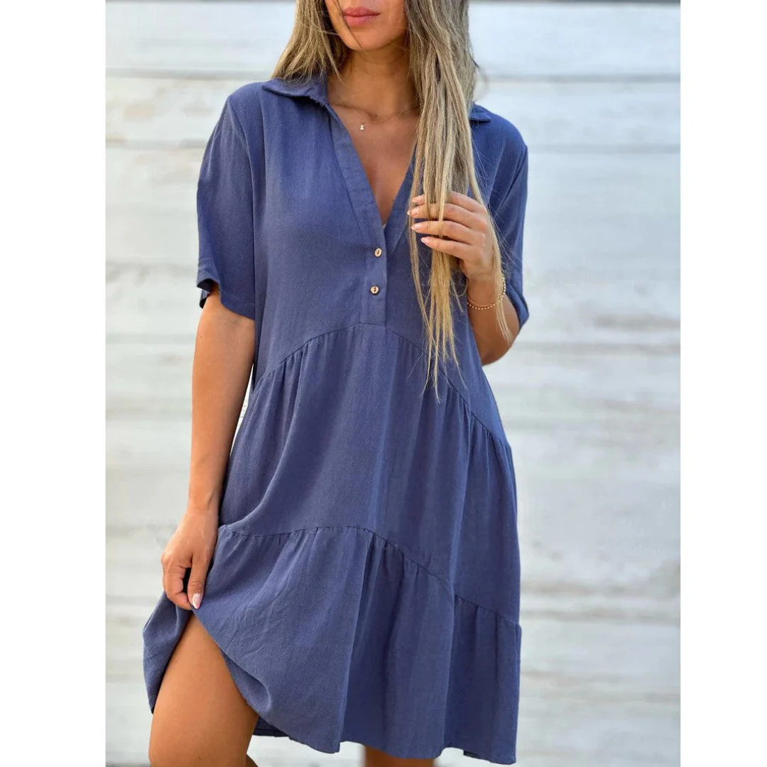 Levoire | Robe Mini Avec Smocks Pour Femmes Bleu