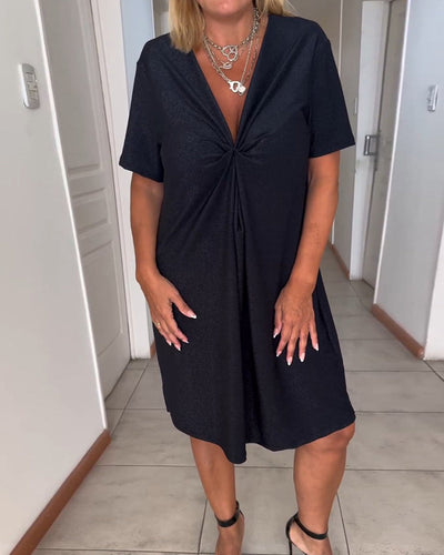 Levoire | Robe Court À Manches Courtes V Décollé Twist