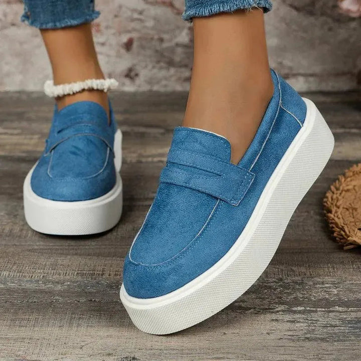 Levoire | Nouvelles mocassins avec platforme et bout rond Bleu