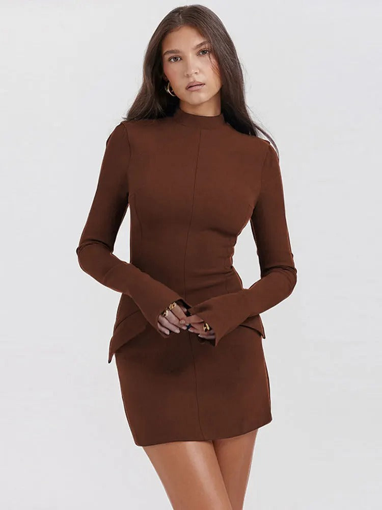 Levoire | Élégant et confortable robe à col montant Braun