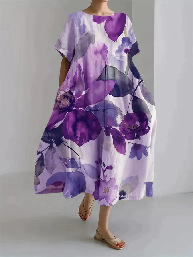 Levoire | Blouse Femme À Motif Floral Botanique Lila