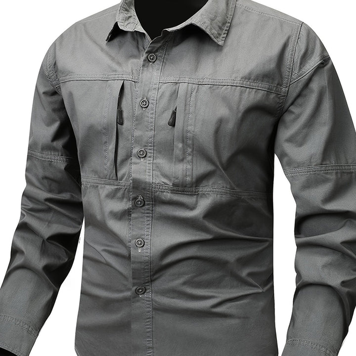 Levoire | Chemise Type Cargo Pour Homme Avec Poche Zippée Gris foncé