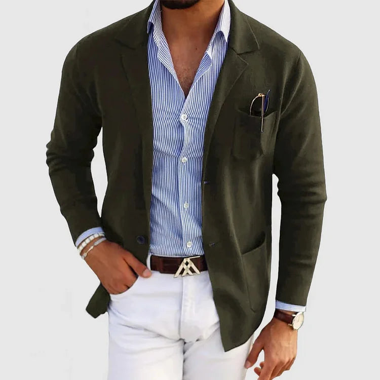 Levoire | Blazer Élégant Pour Hommes Avec Des Détails Décontractés vert foncé