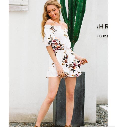 Combinaison femme sans épaule avec design floral et détails volantés Levoire