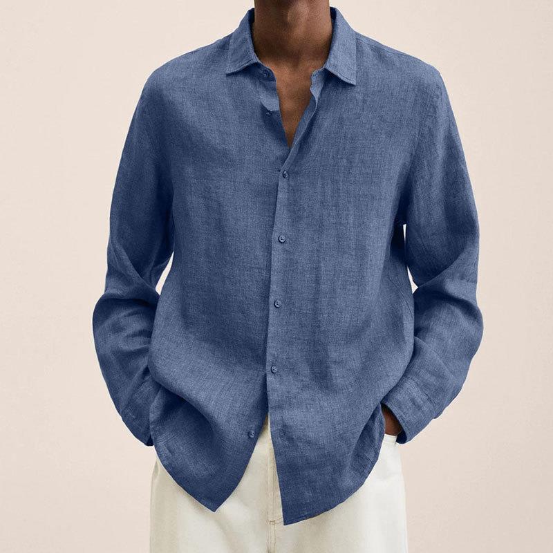 Levoire | Chemise En Lin Coupe Detendue Hommes Bleu