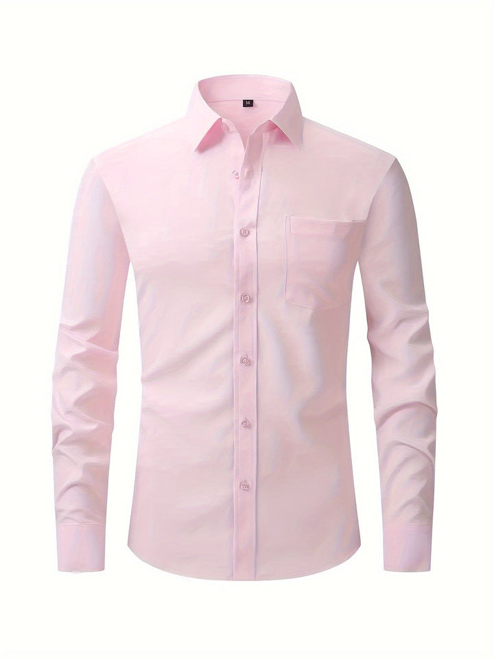 Levoire | Chemise Pour Homme Unie Avec Col Retourné La couleur de Rosan