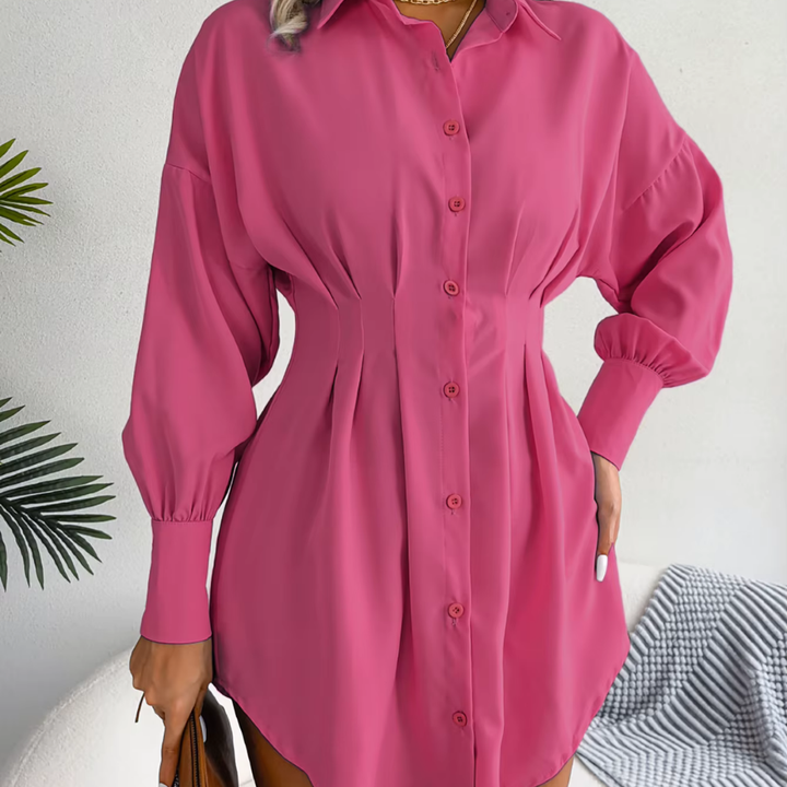 Levoire | Robe Chemise Élégante Avec Taille Ajustée Rosa