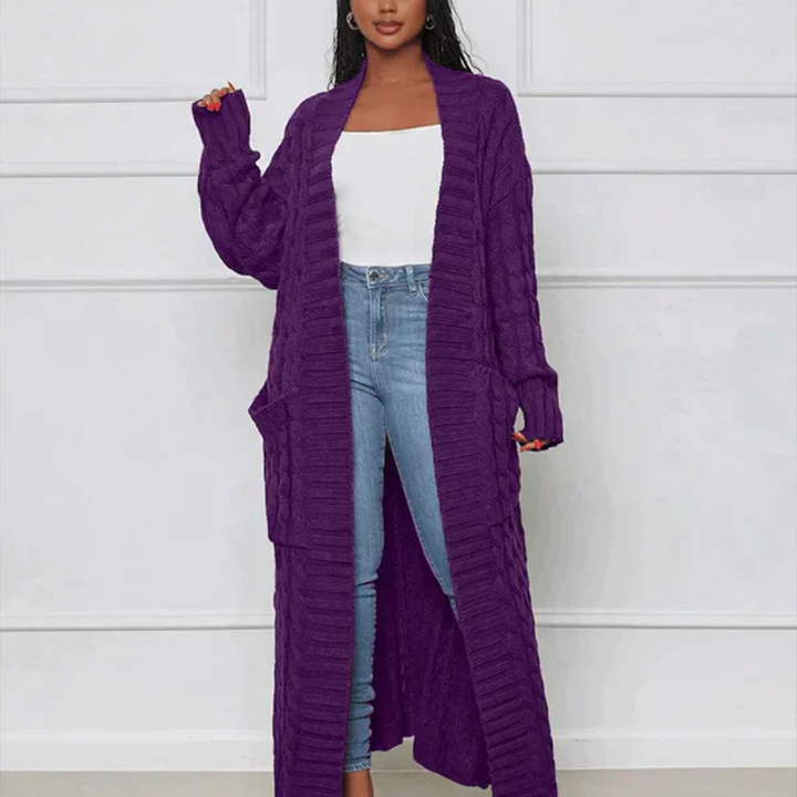 Levoire | Veste En Tricot Plus Longue Pour Femmes Lilas