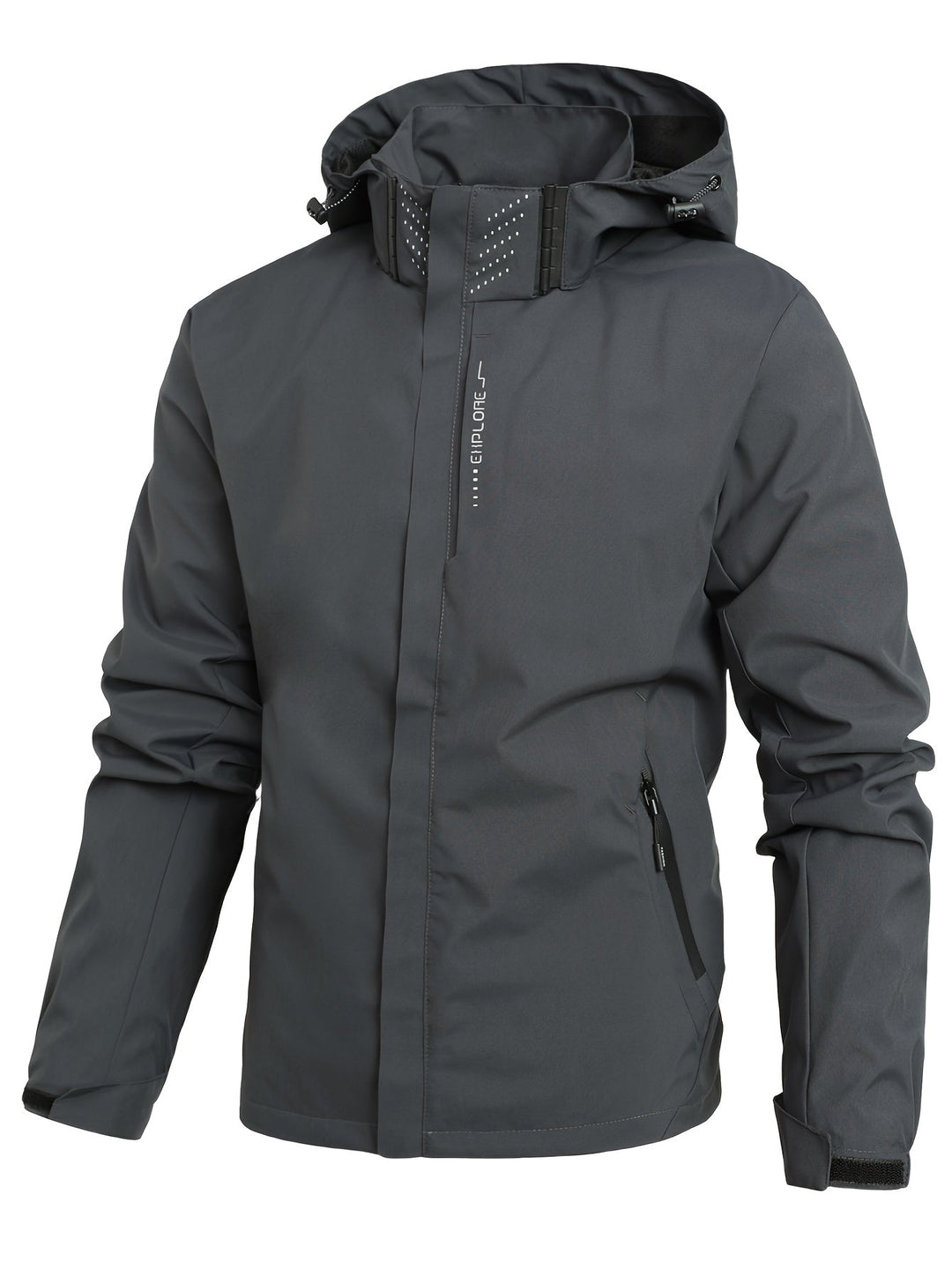 Levoire | Veste À Capuche À Manches Longues Coupe-Vent Avec Poches Gris