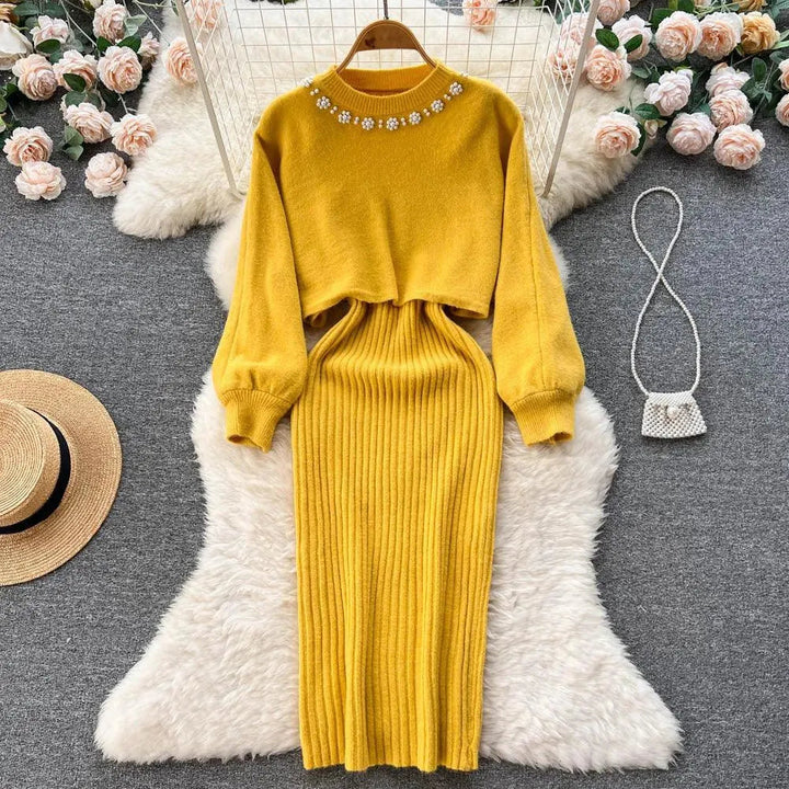 Levoire | Ensemble en tricot à deux pièces avec décolleté en V