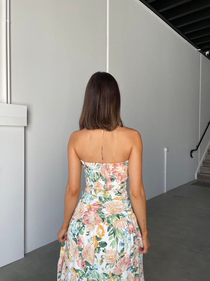 Levoire | Robe Maxi Sans Manches Florale Pour Femmes